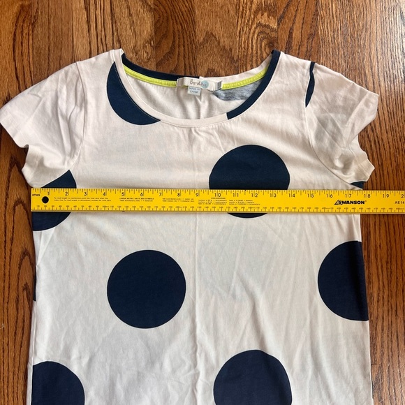 Boden Ivory & Navy Blue Polka Dot T-Shirt Dress – Size 6 - Picture 4 of 7